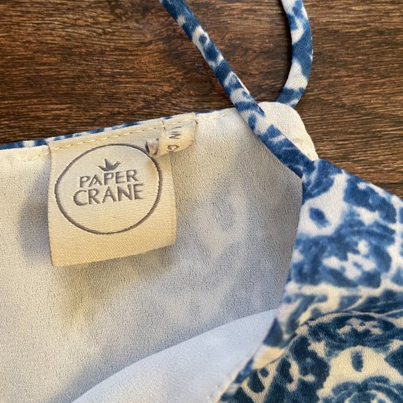 PAPER CRANE TANK TOP WOMEN SMALL SUMMER COTTAGECORE BOHO - Picture 2 of 4